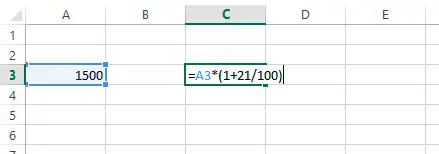 Fórmula de Excel para calcular el IVA