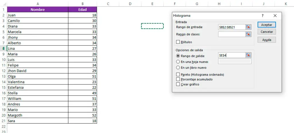 Como hacer un histograma en Excel