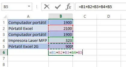 Sumar en Excel sin utilizar una función