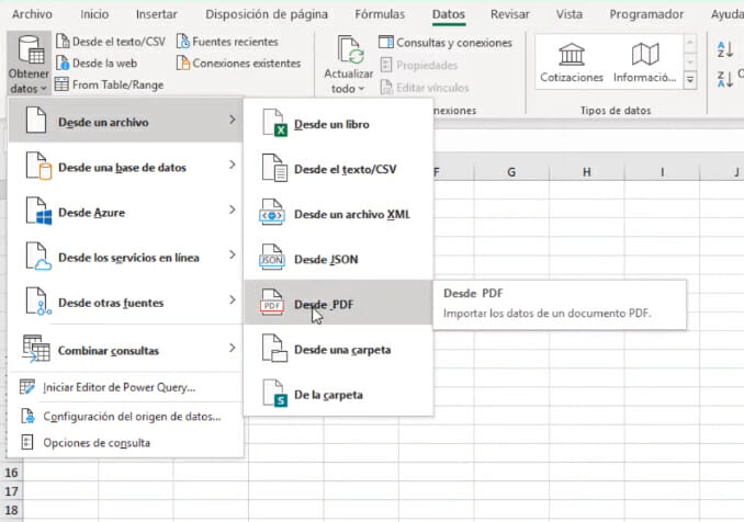 Convertir PDF a Excel con POWER QUERY