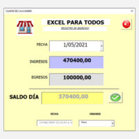 Cuadre de caja diario - Control de Ingresos y Egresos