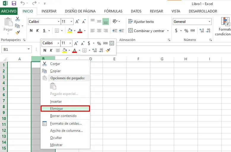 Cómo eliminar columnas y filas en Excel