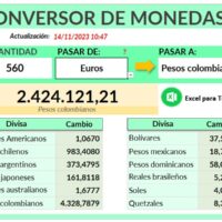 Conversor de monedas y divisas en Excel