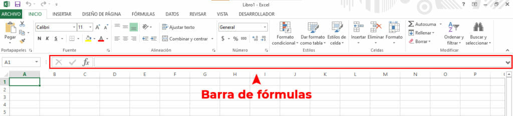 Barra de formulas en Excel