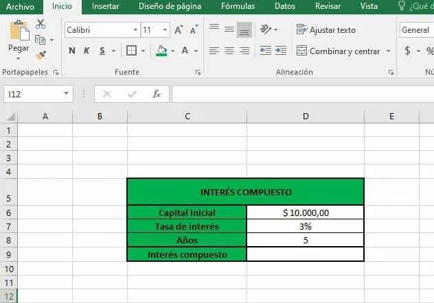 Calcular el interés compuesto en Excel
