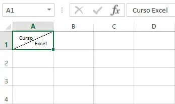 Celda en Excel dividida diagonal