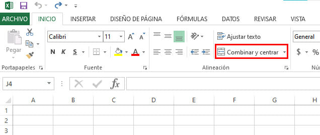 Combinar celdas en Excel