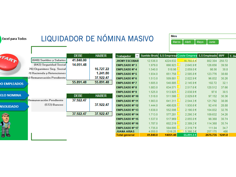 Liquidador de nómina en Excel