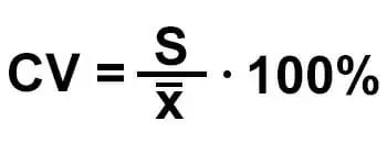 formula del coeficiente de variación