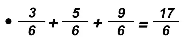 Suma de 3 o más fracciones con el mismo denominador