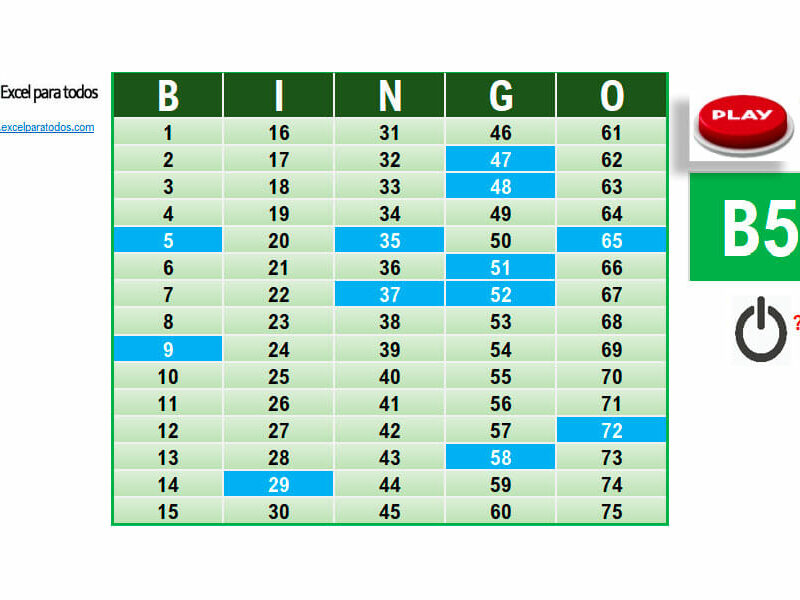 Cartones Bingo locutor