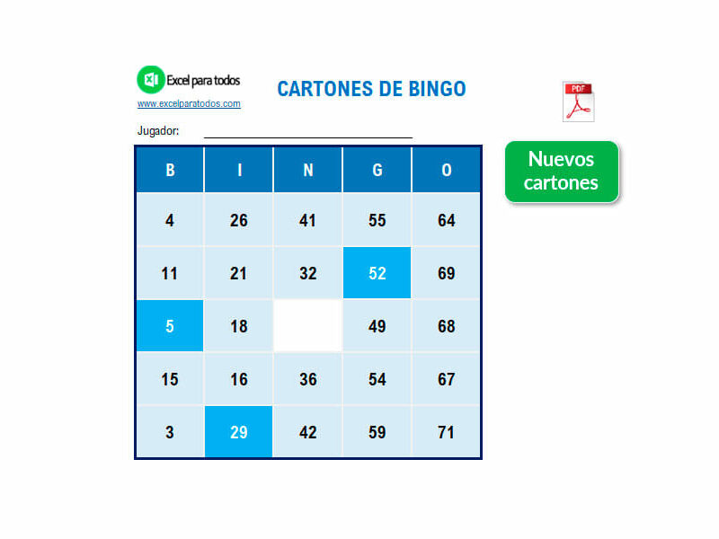 Cartones de Bingo para Imprimir