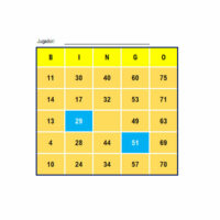 Plantilla cartones de Bingo jugador