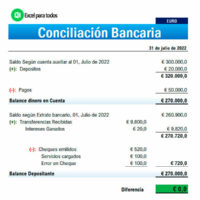 Formato Conciliación Bancaria en Excel
