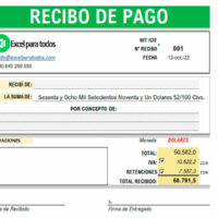 Formato de recibo de pago