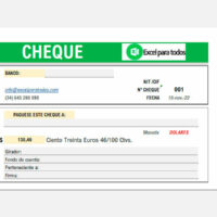 Formato de Cheque en Excel