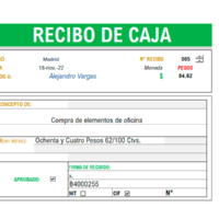 Formato recibo de caja