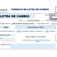 Letra de cambio formato