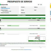 Plantilla presupuestos en Excel