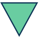 Triangulo boca abajo símbolo diagrama de flujo