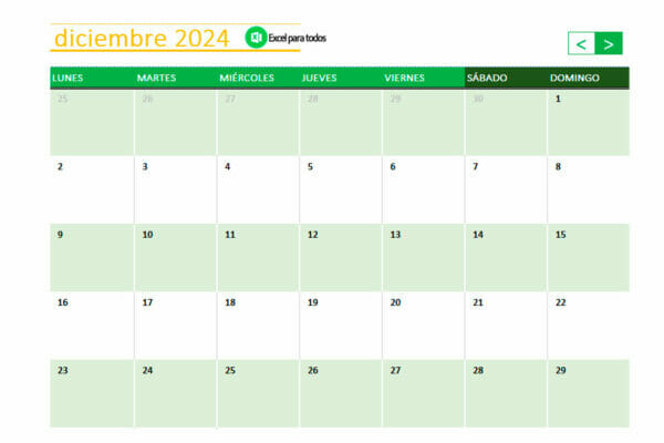 Calendario 2024 para Imprimir | Descarga en Excel y PDF