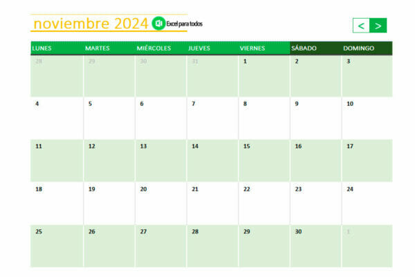Calendario 2024 para Imprimir | Descarga en Excel y PDF