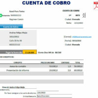 Formato cuenta de cobro persona natural