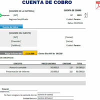 Formato cuenta de cobro