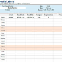 Plantilla Registro Jornada Laboral Excel