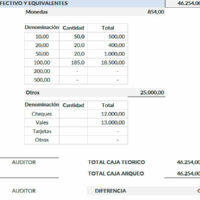 formato arqueo de caja en excel