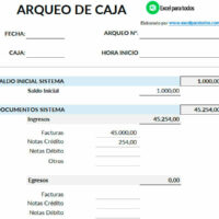 formato arqueo de caja