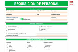 Formato de Requisición de personal en Excel