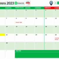 Calendario Perpetuo febrero