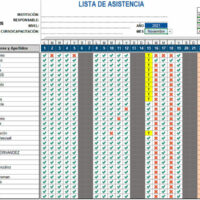 Control y lista de asistencia en Excel