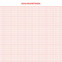 Hoja de papel milimetrado roja