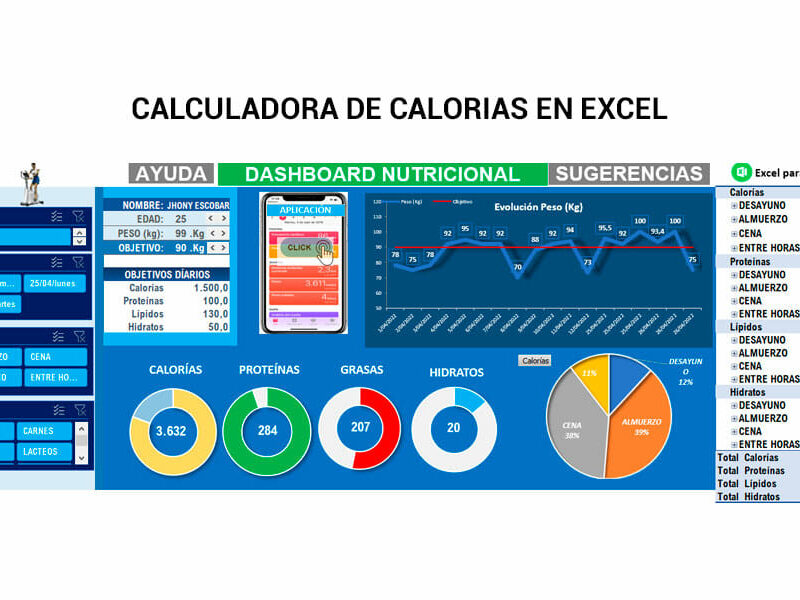 Calculadora de calorías en Excel