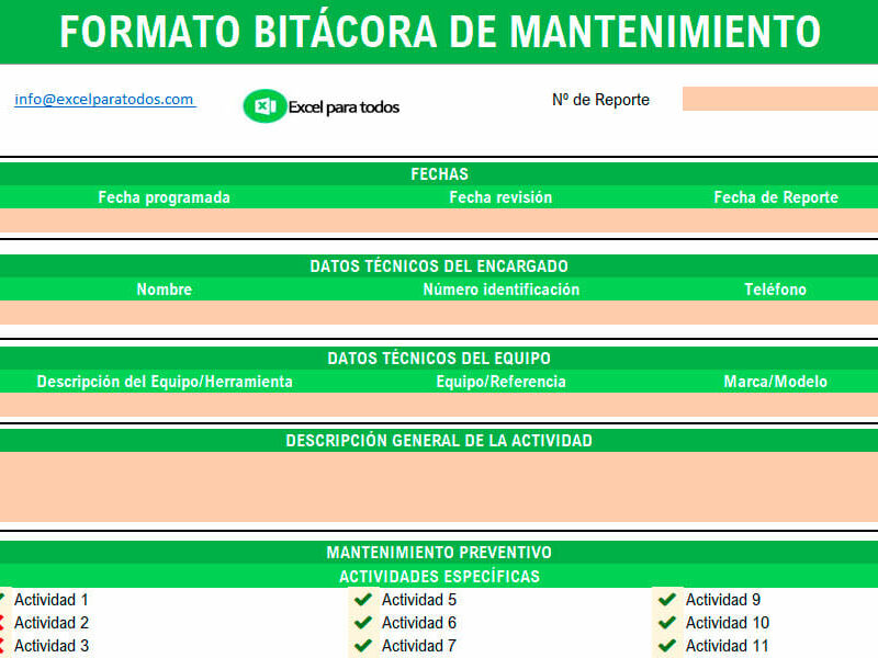 Bitácora de Mantenimiento