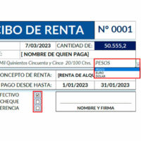 Formato recibo de arrendamiento