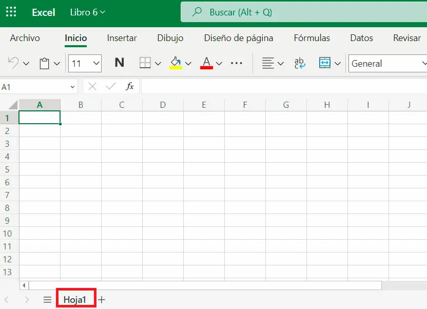 Libro de Excel y hoja de trabajo