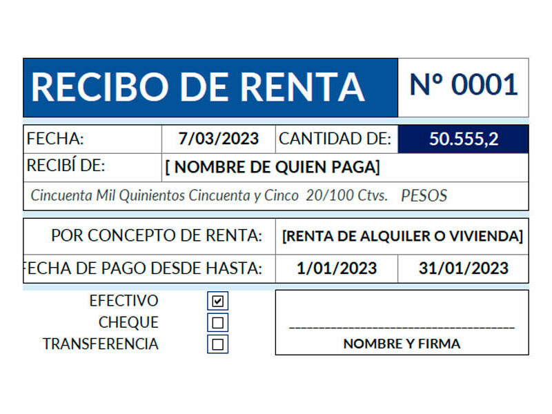 Recibo de Arrendamiento