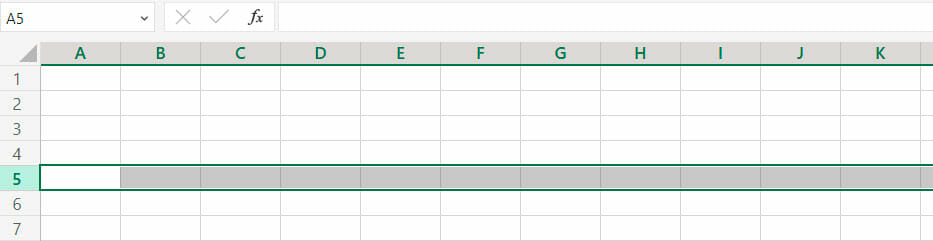 Seleccionar fila o columna actual en Excel | cuadro de nombre en Excel