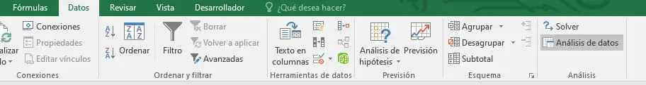 Análisis de datos en Excel