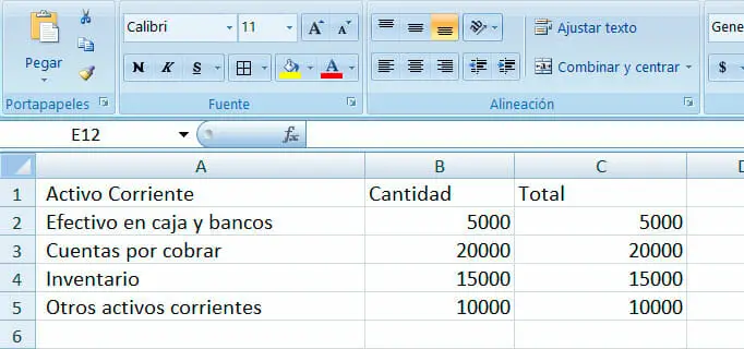 Calcular el capital de trabajo en Excel | Paso 5