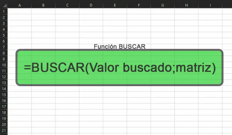 Función BUSCAR en Excel