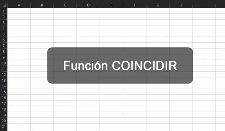 Función COINCIDIR en Excel