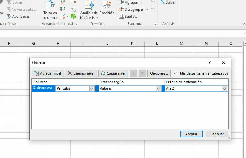 Ordenar distinguiendo mayúsculas o minúsculas en Excel