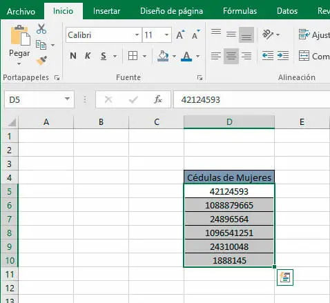 Ordenar números en Excel