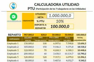 Calculadora de utilidades PTU