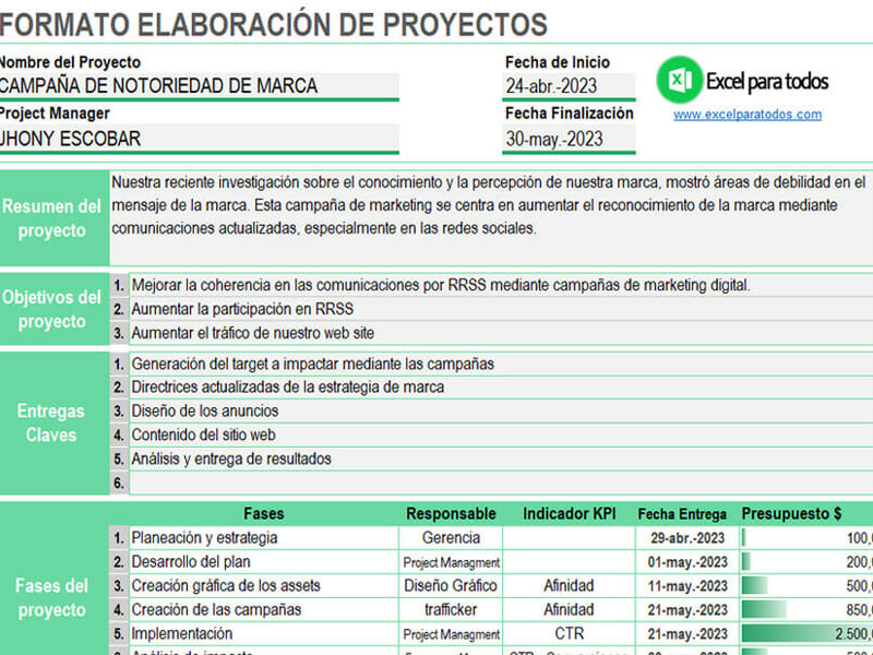 formato para elaborar un proyecto