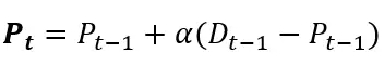 Formula método suavizamiento exponencial